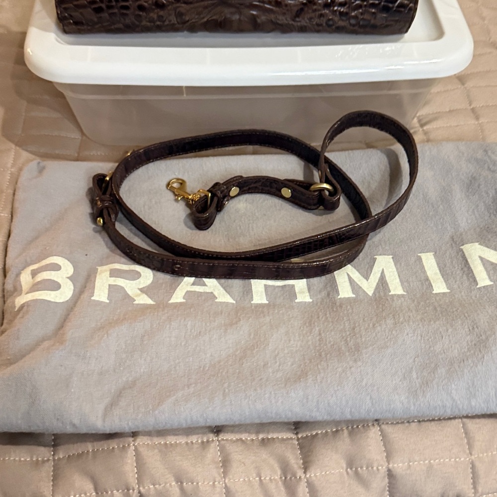Brahmin Espresso Crocodile Embossed Handbag - Picture 4 of 17